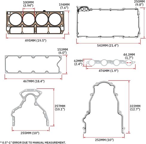 مجموعة حشية LS جديدة وحشيات رأس LS9 متوافقة مع LS1 LS6 LQ4 LQ9 4.8 5.3 5.7L التجويف الافتراضي 3.94 بوصة GEN 3 III LS طقم حشيات 12622033 12585673 in Kuwait