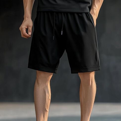 Men Athletic Shorts Pure Cotton Flat Cornered Gym Basketball Elastic Eaistband Shorts in Saudi Arabia