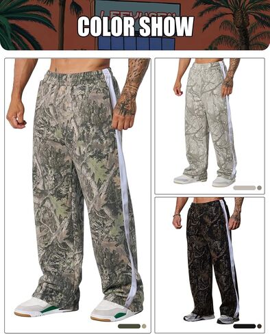 Mens Camo Sweatpants Baggy Joggers Casual Athletic Gym Workout Sweat Pants with Pockets in Saudi Arabia