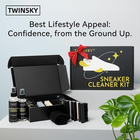 Shoe Cleaner Kit Gift - Sneaker, Canvas, Mesh, Nubuck, Leather, Suede Cleaner - Safe 10X Potent Cleaning Kit (6.76oz Cleaner & 4.06oz Deodorizer Sprays, 3 Brushes, Microfiber) in Saudi Arabia