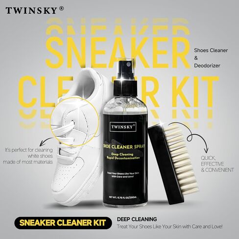 Shoe Cleaner Kit Gift - Sneaker, Canvas, Mesh, Nubuck, Leather, Suede Cleaner - Safe 10X Potent Cleaning Kit (6.76oz Cleaner & 4.06oz Deodorizer Sprays, 3 Brushes, Microfiber) in Saudi Arabia