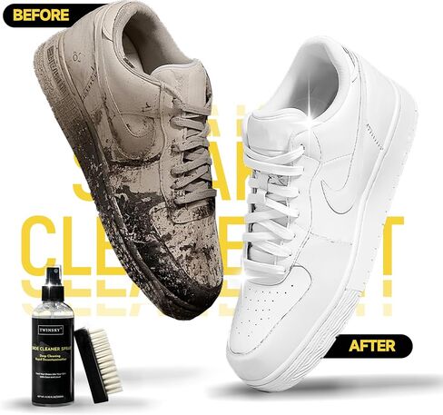 Shoe Cleaner Kit Gift - Sneaker, Canvas, Mesh, Nubuck, Leather, Suede Cleaner - Safe 10X Potent Cleaning Kit (6.76oz Cleaner & 4.06oz Deodorizer Sprays, 3 Brushes, Microfiber) in Saudi Arabia