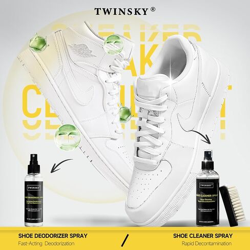 Shoe Cleaner Kit Gift - Sneaker, Canvas, Mesh, Nubuck, Leather, Suede Cleaner - Safe 10X Potent Cleaning Kit (6.76oz Cleaner & 4.06oz Deodorizer Sprays, 3 Brushes, Microfiber) in Saudi Arabia