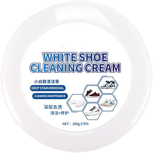 Gentle Waterless Cleaning Paste, Household White Shoe Polish, Waterless Stain Removal, Suitable for Athletic Shoes, 260g Size. in Saudi Arabia