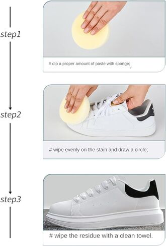 Gentle Waterless Cleaning Paste, Household White Shoe Polish, Waterless Stain Removal, Suitable for Athletic Shoes, 260g Size. in Saudi Arabia