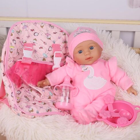 13" Soft Doll with Carry On Backpack Carrier, Briefcase Pocket for Doll Accessories and Clothing (Backpack Lion) in Saudi Arabia