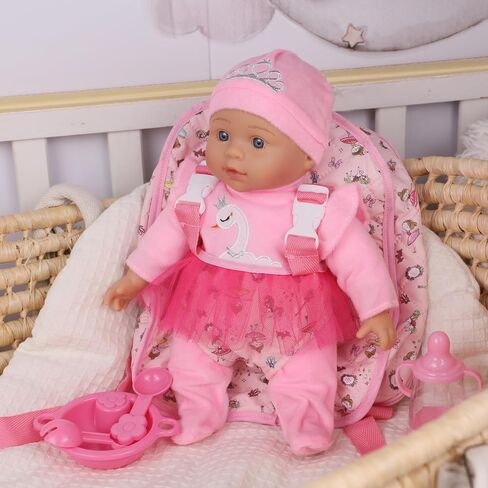 13" Soft Doll with Carry On Backpack Carrier, Briefcase Pocket for Doll Accessories and Clothing (Backpack Lion) in Saudi Arabia