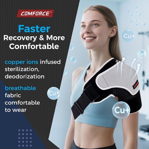 Shoulder Brace with Pressure Pad, Neoprene Shoulder Compression Sleeve for Women Men, Adjustable Shoulder Support for Rotator Cuff Ac Joint Pain Relief, Shoulder Injuries, Right/Left in Saudi Arabia