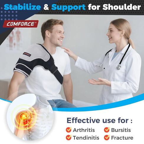 Shoulder Brace with Pressure Pad, Neoprene Shoulder Compression Sleeve for Women Men, Adjustable Shoulder Support for Rotator Cuff Ac Joint Pain Relief, Shoulder Injuries, Right/Left in Saudi Arabia