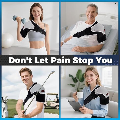 Shoulder Brace with Pressure Pad, Neoprene Shoulder Compression Sleeve for Women Men, Adjustable Shoulder Support for Rotator Cuff Ac Joint Pain Relief, Shoulder Injuries, Right/Left in Saudi Arabia