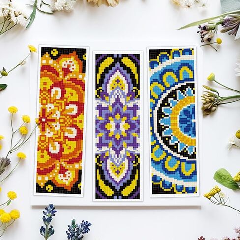 ACRNIGHEET 6PCS Cross Stitch Bookmark Kit for Beginner Sun and Moon Pattern Stamped Cross Stitch Kits for Adults Crossstitch Kits Adult Bookmarks with Instructions Hand Embroidery Craft Gift 11CT in Saudi Arabia