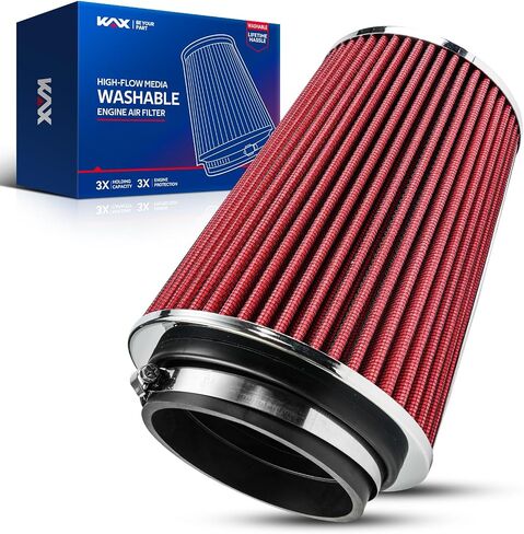 KAX Premium Washable Engine Air Filter, Universal Clamp-On Air Intake Filter, Reusable, Increase Power & Towing, 4 inch 102 mm Inlet Truck Cold Air Intake Air Filter (8" Tall) in Saudi Arabia