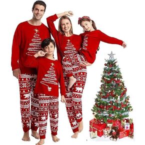 LOHILL Matching Christmas Pajamas Sets Matching Family Christmas PJs Xmas Printed Sleepwear Holiday Christmas Jammies in Saudi Arabia