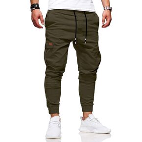 بنطال كارجو كاجوال للرجال من HUNGSON بقصة ضيقة مع بنطال طويل برباط in Kuwait