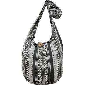 حقيبة كروس هيبي منسوجة - حقيبة كتف هوبو سلينغ - محفظة ماسنجر بوهو من القطن التايلاندي - متوسطة in Kuwait