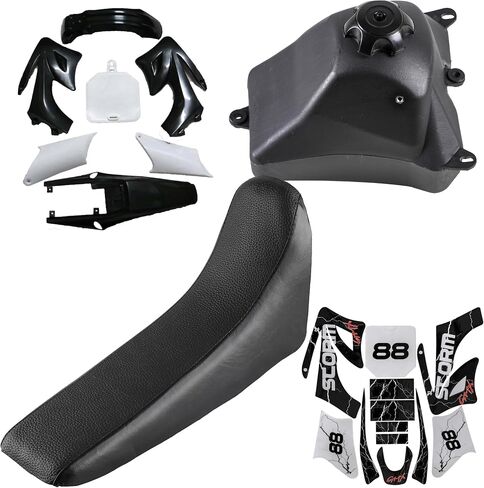 Full Fender Fairing Kit with Seat, Fuel Tank, and Graphics Decals for Apollo 110cc 125cc 150cc 250cc Dirt Bikes | ABS Plastic Bodywork Set with Fenders, Side Panels, Tank Shrouds (Red) in Saudi Arabia