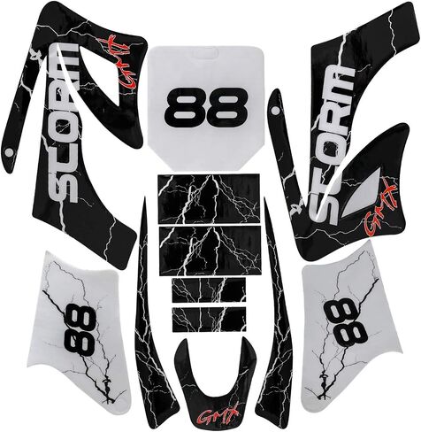 Full Fender Fairing Kit with Seat, Fuel Tank, and Graphics Decals for Apollo 110cc 125cc 150cc 250cc Dirt Bikes | ABS Plastic Bodywork Set with Fenders, Side Panels, Tank Shrouds (Red) in Saudi Arabia