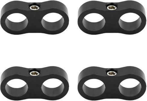 4PCS 6AN Hose Separator Clamp, Aluminum Alloy Car Fuel Line Mounting Clamps, Universal Automotive Modified Divider Accessories for 3/8 Oil, Brake, Water, Gas Lines(6AN) in Saudi Arabia