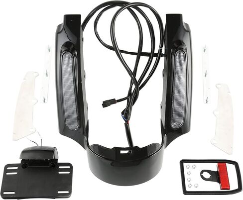 TCT-MOTORPARTS وصلة تمديد الحاجز الخلفي مع عدسات إضاءة LED دخانية مناسبة لدراجة Harley Touring Road Electra Glide Road Glide Road King Street Glide Ultra Classic 2009-2013 in Saudi Arabia