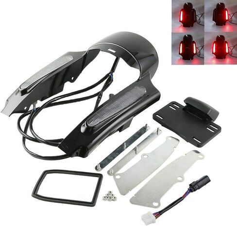 TCT-MOTORPARTS وصلة تمديد الحاجز الخلفي مع عدسات إضاءة LED دخانية مناسبة لدراجة Harley Touring Road Electra Glide Road Glide Road King Street Glide Ultra Classic 2009-2013 in Saudi Arabia
