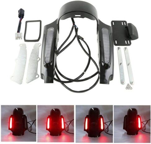 TCT-MOTORPARTS وصلة تمديد الحاجز الخلفي مع عدسات إضاءة LED دخانية مناسبة لدراجة Harley Touring Road Electra Glide Road Glide Road King Street Glide Ultra Classic 2009-2013 in Saudi Arabia