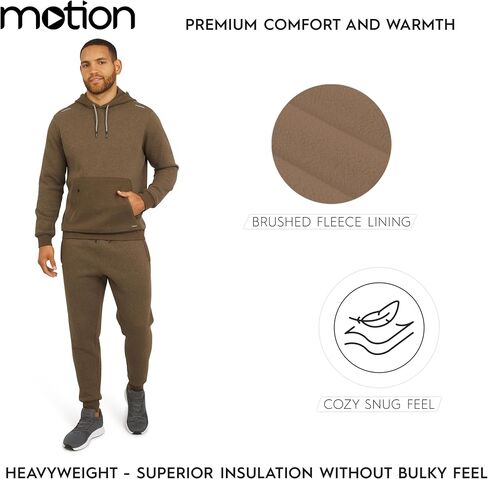 Motion Men's Regular Fit Active Performance Heavyweight Fleece Hooded Sweatshirt in Kuwait