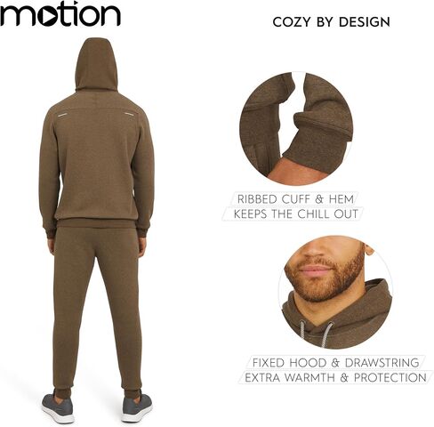 Motion Men's Regular Fit Active Performance Heavyweight Fleece Hooded Sweatshirt in Kuwait