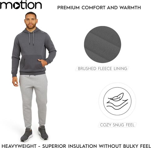 Motion Men's Regular Fit Active Performance Heavyweight Fleece Hooded Sweatshirt in Kuwait