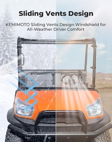 زجاج أمامي KEMIMOTO مزود بفتحة تهوية متوافق مع Kubota RTV X900/ X1120 زجاج أمامي كامل للكمبيوتر الشخصي مقاوم للرياح غير متوافق مع RTV 900/1140 in Saudi Arabia