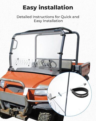 زجاج أمامي KEMIMOTO مزود بفتحة تهوية متوافق مع Kubota RTV X900/ X1120 زجاج أمامي كامل للكمبيوتر الشخصي مقاوم للرياح غير متوافق مع RTV 900/1140 in Saudi Arabia