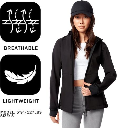 ALPINE NORTH Mackenzie Women's Softshell Windbreaker Jacket, Waterproof Fleece Lined Hooded Spring and Fall Ladies Coat in Saudi Arabia