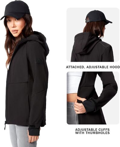 ALPINE NORTH Mackenzie Women's Softshell Windbreaker Jacket, Waterproof Fleece Lined Hooded Spring and Fall Ladies Coat in Saudi Arabia