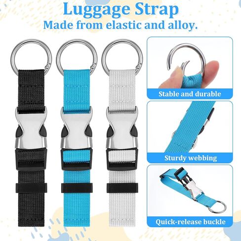3 Pcs Add a Bag Luggage Straps Adjustable Suitcase Belt with Buckle Adjustable Baggage Heavy Duty Jacket Valises Strap for Connecting Your Luggage Jacket in Saudi Arabia
