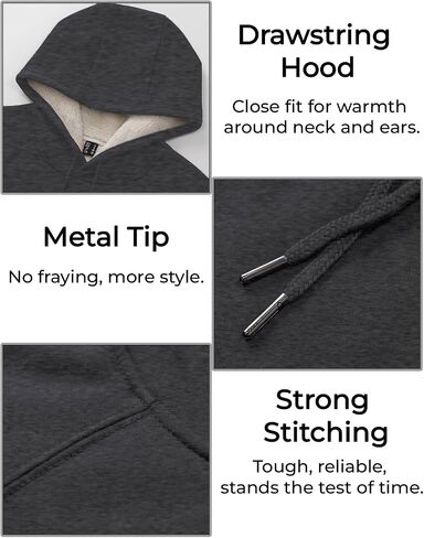 Boladeci Men's Sherpa Hoodie Pullover Heavyweight Thermal Fleece Lined Hooded Sweatshirt for Cold Weather Warm in Kuwait