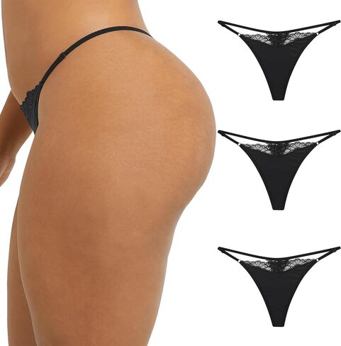 Maidenform Women's M Adjustable String Thong Underwear, No show Panties, Multi-way Straps, 3 pack in Saudi Arabia