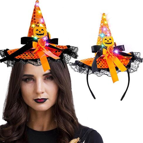 هالوين عقال تضيء قبعة الساحرة Headbands تأثيري حلي حفلة عطلة الملحقات واللباس الزينة in Kuwait