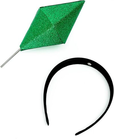 Green Crystal Cosplay Halloween Costumes Headband Diamond Shaped Gamer Costume Accessory for Teens & Adults Unisex Costume Headband Funny Roleplay Prop for Themed Events in Saudi Arabia