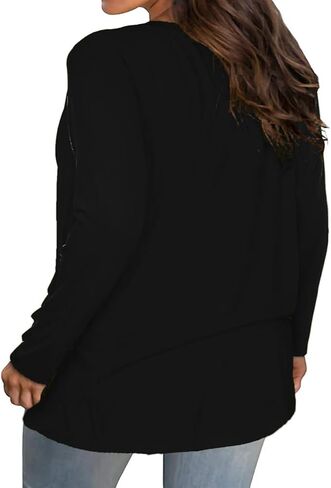 Plus Size Long Sleeve T Shirts Women Fall Tops Tshirts Tunic Casual Tee in Kuwait