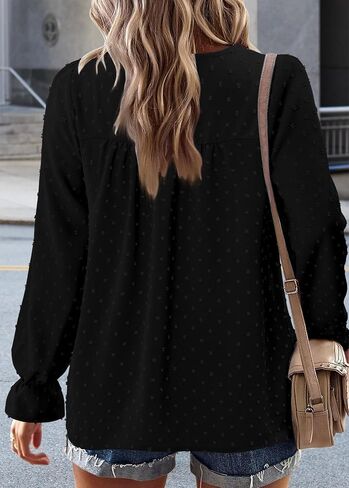 BETTE BOUTIK Womens Boho Fall Long Sleeve Shirts Crewneck Dressy Casual Blouses Trendy Flowy Tops in Saudi Arabia