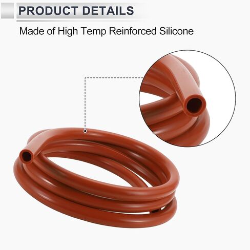 1 Pcs Silicone Vacuum Tubing Hose High Temperature 6.6Ft 5/8" 16mm ID 3.5mm Thickness Automotive Vacuum Line 130PSI Max Pressure Red in Saudi Arabia