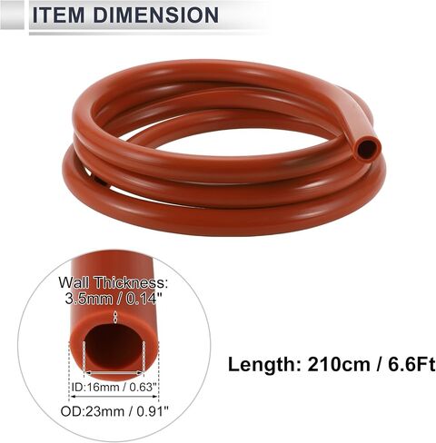 1 Pcs Silicone Vacuum Tubing Hose High Temperature 6.6Ft 5/8" 16mm ID 3.5mm Thickness Automotive Vacuum Line 130PSI Max Pressure Red in Saudi Arabia