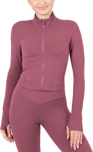 سترة YITTY Active النسائية UltraLuxe بسحاب كامل، رياضية، تمدد في 4 اتجاهات، فتحات إبهام in Kuwait