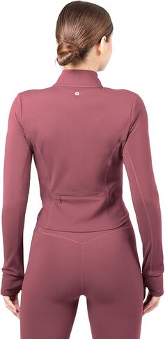 سترة YITTY Active النسائية UltraLuxe بسحاب كامل، رياضية، تمدد في 4 اتجاهات، فتحات إبهام in Kuwait