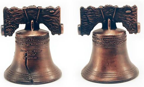 Liberty Bell 3 1/2" x 2 7/8" طبق الأصل من البرونز المتوسط ​​للتعليق الداخلي ليوم الاستقلال in Kuwait