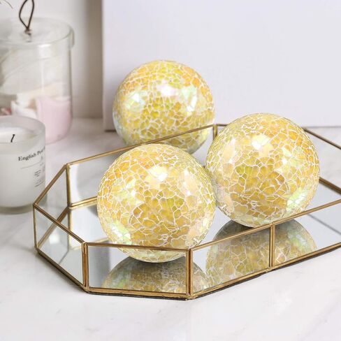 3 قطعة الأجرام السماوية الزجاجية الفسيفساء كرات الزخرفية مجموعة 8.5 سنتيمتر/3.35 بوصة المجال الأزرق حفل زفاف ديكور المنزل الجدول محور in Kuwait