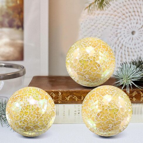 3 قطعة الأجرام السماوية الزجاجية الفسيفساء كرات الزخرفية مجموعة 8.5 سنتيمتر/3.35 بوصة المجال الأزرق حفل زفاف ديكور المنزل الجدول محور in Kuwait