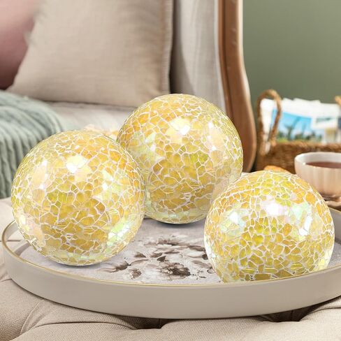 3 قطعة الأجرام السماوية الزجاجية الفسيفساء كرات الزخرفية مجموعة 8.5 سنتيمتر/3.35 بوصة المجال الأزرق حفل زفاف ديكور المنزل الجدول محور in Kuwait