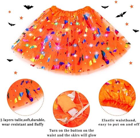 Light up Tutus for Women Halloween Ballet Skirt 4 Layered Adult Tulle Tutu Rave Costumes for Women Girls Teens in Saudi Arabia