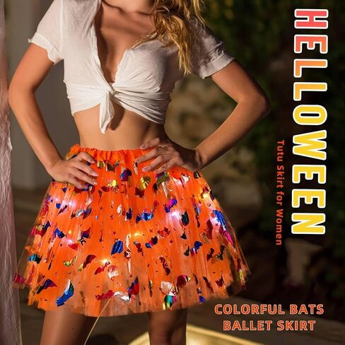 Light up Tutus for Women Halloween Ballet Skirt 4 Layered Adult Tulle Tutu Rave Costumes for Women Girls Teens in Saudi Arabia