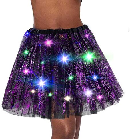 Light up Tutus for Women Halloween Ballet Skirt 4 Layered Adult Tulle Tutu Rave Costumes for Women Girls Teens in Saudi Arabia